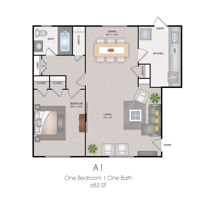 Unit 1929C 1929C floor plan
